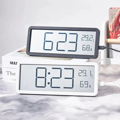 GlowTime Digital LED Wall Clock with Temperature and Humidity Display