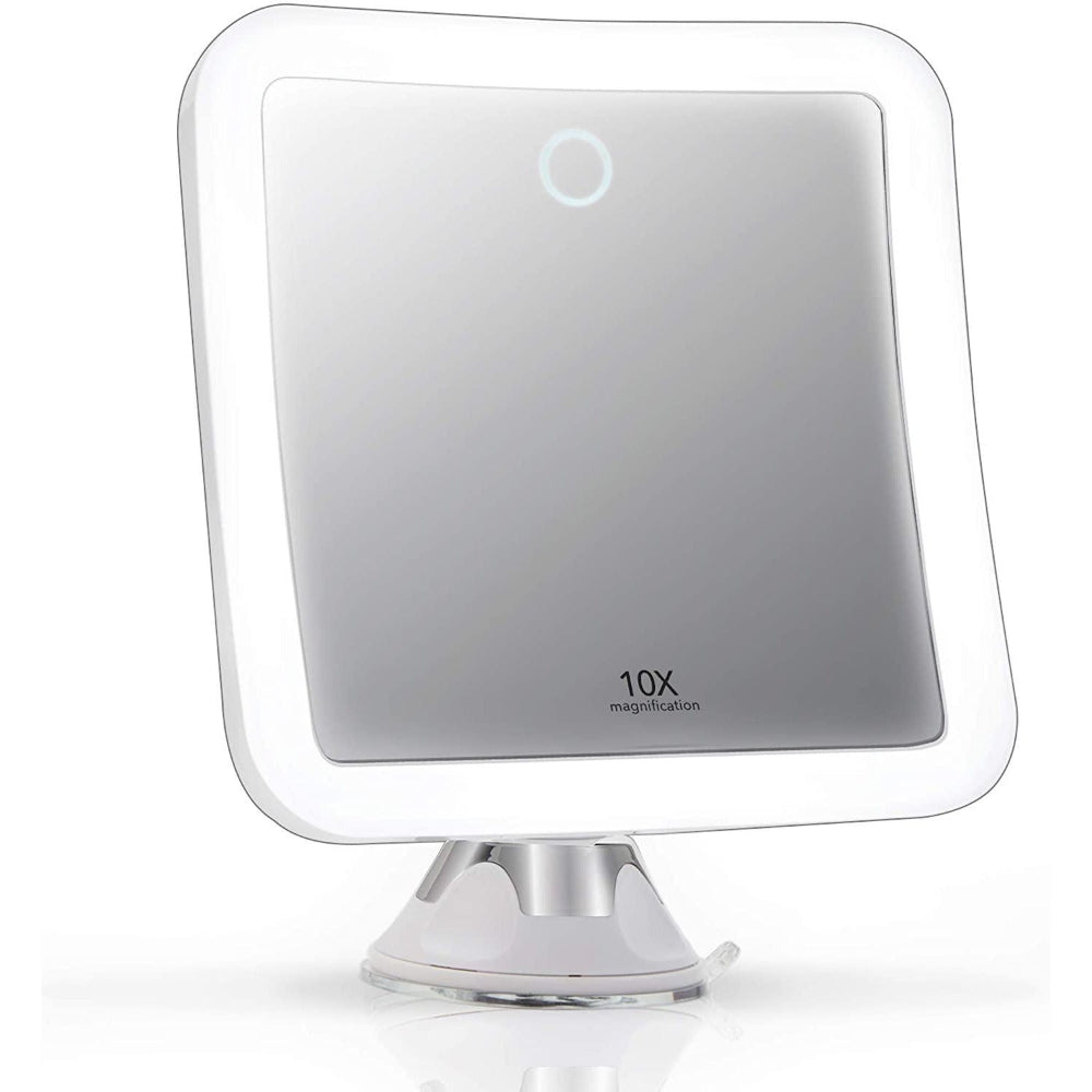 GlowView 10X LED Magnifying Mirror – Portable Makeup Mirror with Suction Mount