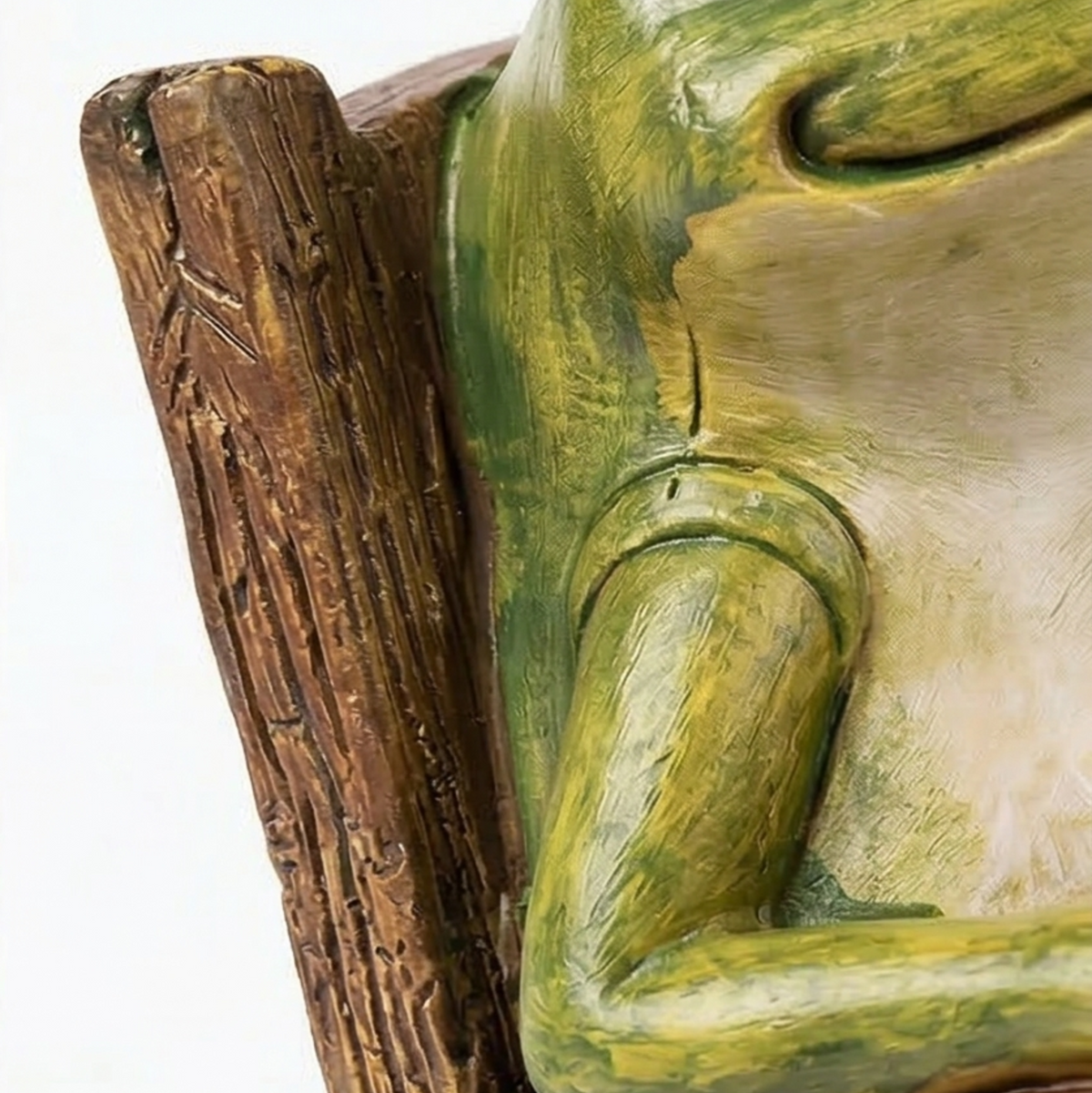 Glowing Garden Frog in Rocking Chair with Warm Amber LED Light