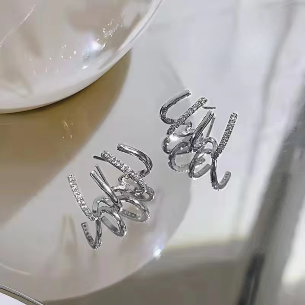 Gold Layered Hoop Earrings Minimalist Lightweight Jewelry