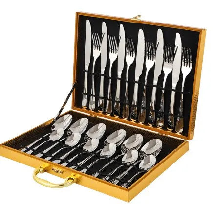 Golden Cutlery Set Stainless Steel Elegant Dining Set