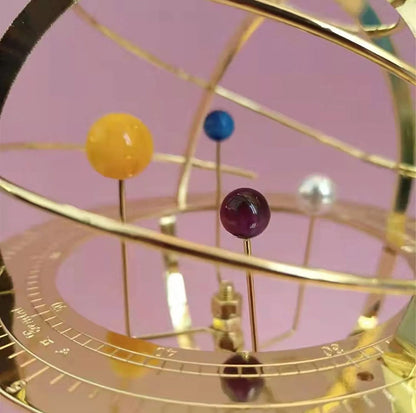 Grand Orrery Solar System Model Handcrafted Brass Planet Display