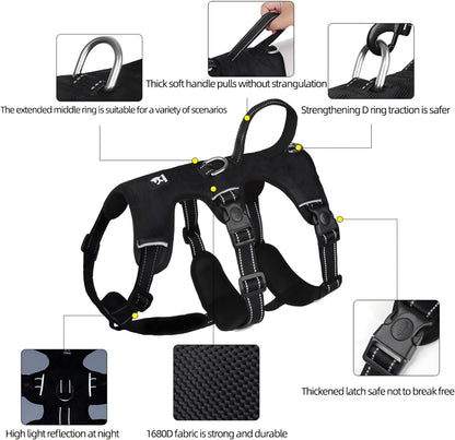 GripGuard Reflective No Pull Dog Harness with Adjustable Secure Fit