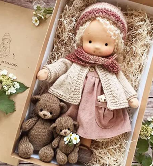 Handmade Waldorf Doll Soft Natural Toy for Imaginative Play
