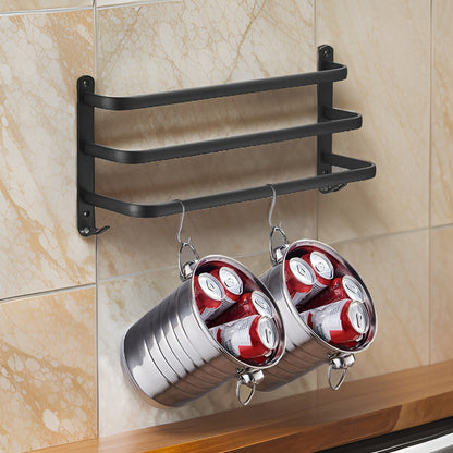 HangEase 3 Tier Wall Mounted Towel Holder in Matte Black