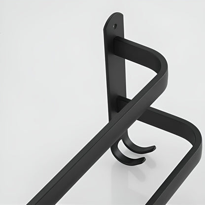 HangEase 3 Tier Wall Mounted Towel Holder in Matte Black