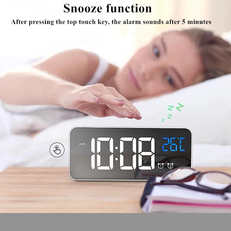 Harmonix Smart LED Alarm Clock with Music and Temperature Display