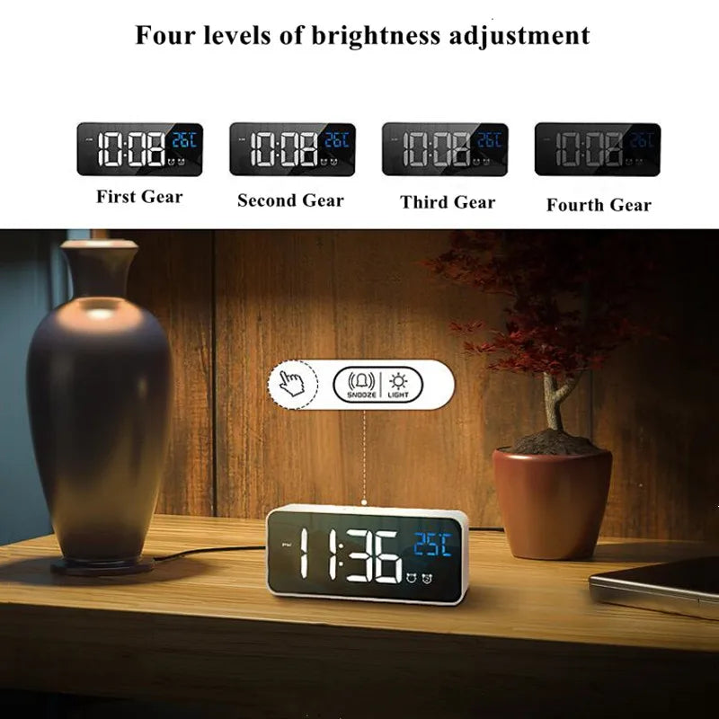 Harmonix Smart LED Alarm Clock with Music and Temperature Display