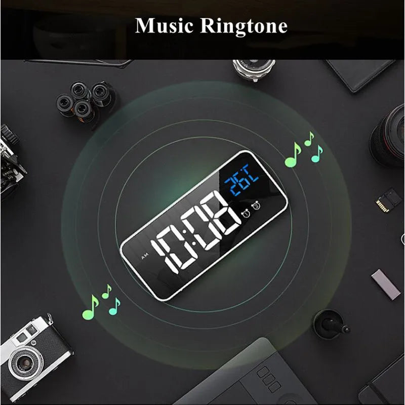 Harmonix Smart LED Alarm Clock with Music and Temperature Display