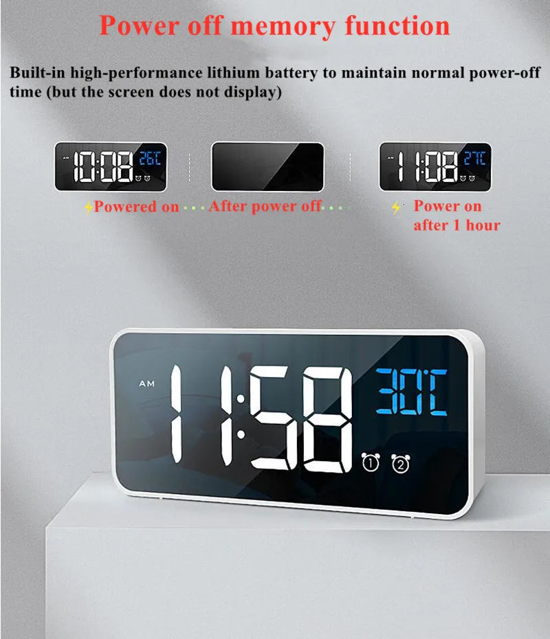 Harmonix Smart LED Alarm Clock with Music and Temperature Display