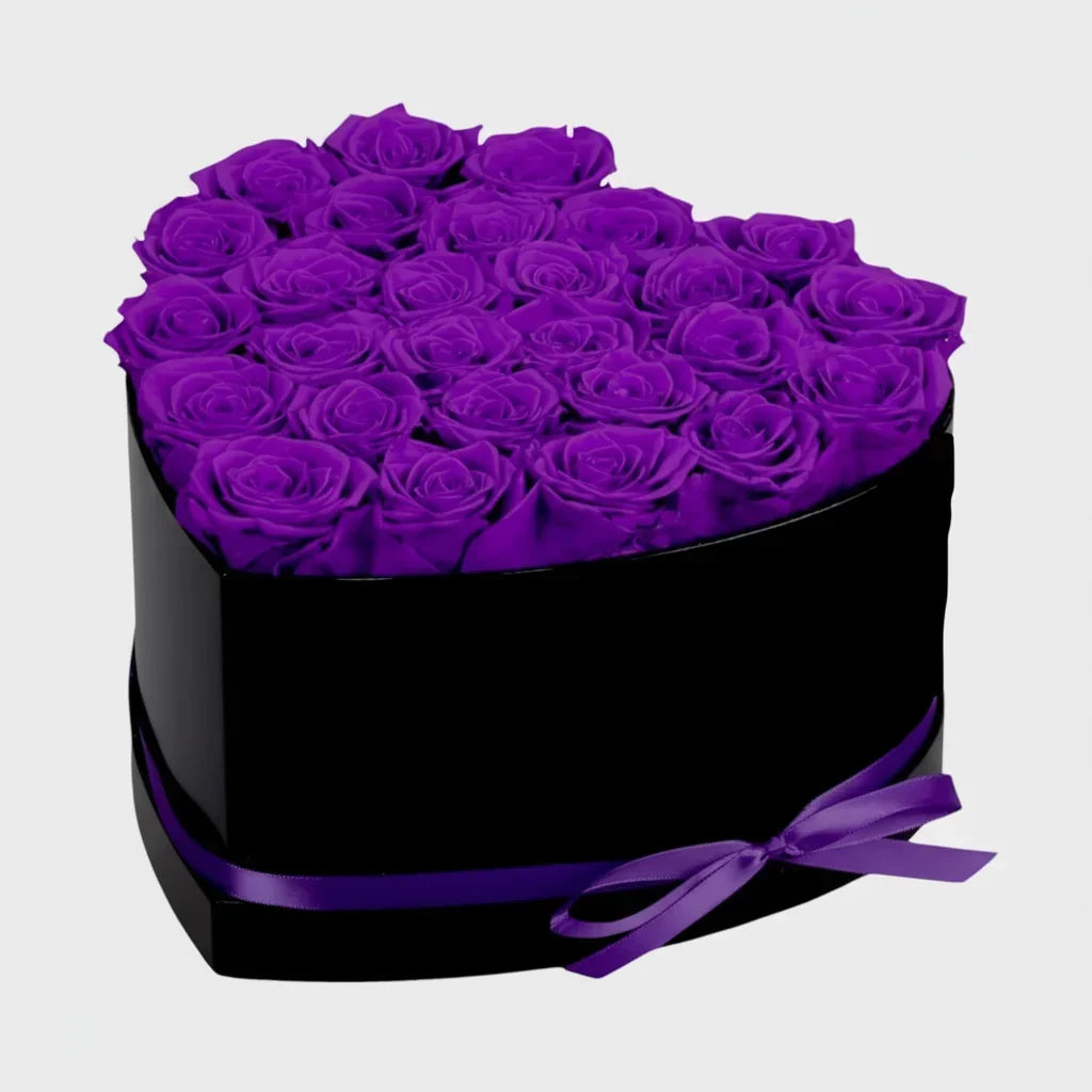 Herzförmige künstliche Rosenbox, Blumengeschenk und Dekoration