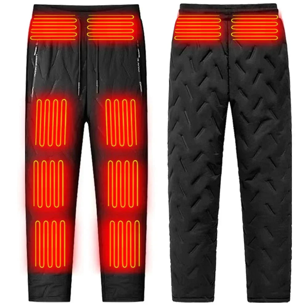 Heated Fleece Lined Pants Cold Weather Golf Quilted Electric Thermal Outdoor