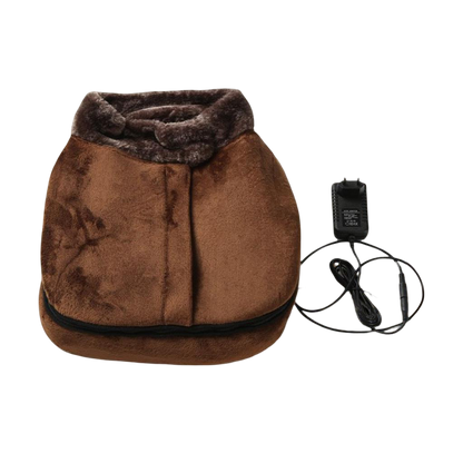 Masajeador de pies térmico, pantuflas de felpa con vibración y dos modos de masaje