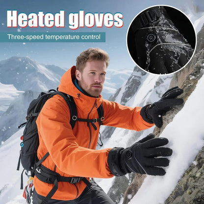 Heated Gloves Rechargeable Battery Touchscreen Fingertips Heat Levels Fleece Lined Winter