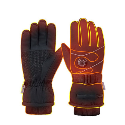 Heated Gloves Rechargeable Battery Touchscreen Fingertips Heat Levels Fleece Lined Winter