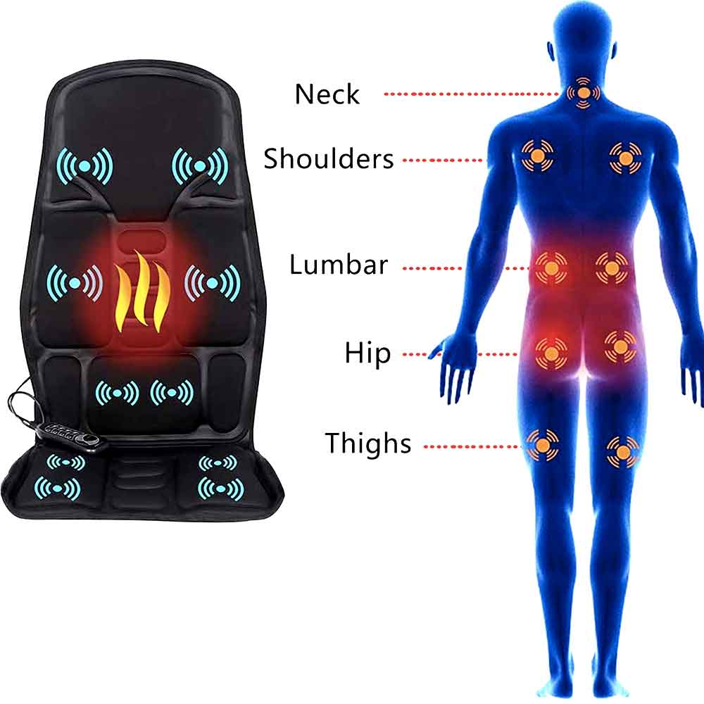 Heated Massage Chair Pad with 8 Modes for Full Body Relaxation