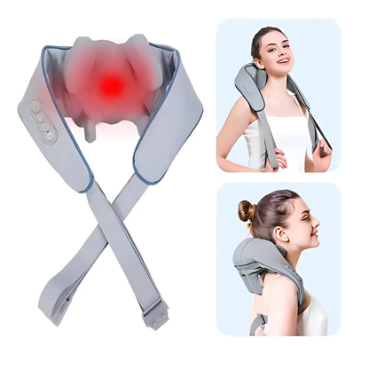 Heated Neck and Shoulder Massager with Rotating Kneading Nodes