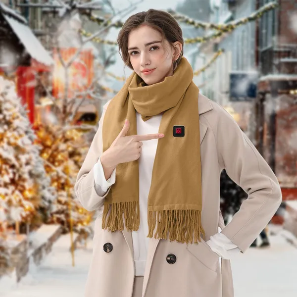 Heated Scarf Neck Wrap USB Power Brushed Fleece Three Temperature Settings Winter
