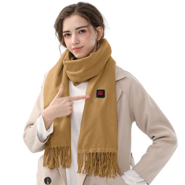 Heated Scarf Neck Wrap USB Power Brushed Fleece Three Temperature Settings Winter
