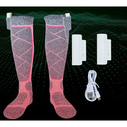 Heated Socks Rechargeable Battery Thermal Knee High Winter Warming Outdoor