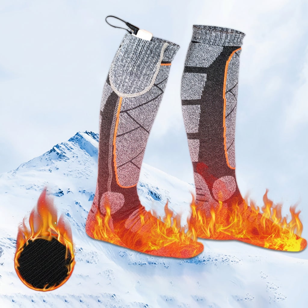 Heated Socks Rechargeable Battery Thermal Knee High Winter Warming Outdoor