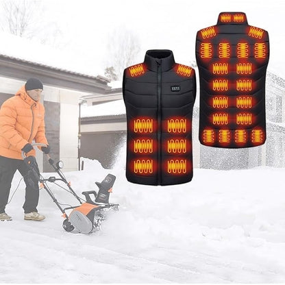 Heated Vest USB Rechargeable Quilted Multiple Heating Zones Stand Collar Lightweight