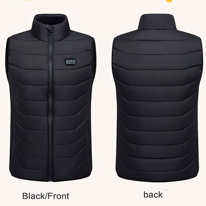 Heated Vest USB Rechargeable Quilted Multiple Heating Zones Stand Collar Lightweight