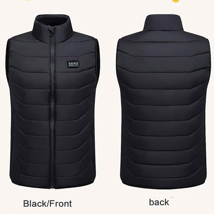 Heated Vest USB Rechargeable Quilted Multiple Heating Zones Stand Collar Lightweight