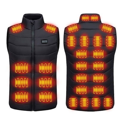 Heated Vest USB Rechargeable Quilted Multiple Heating Zones Stand Collar Lightweight