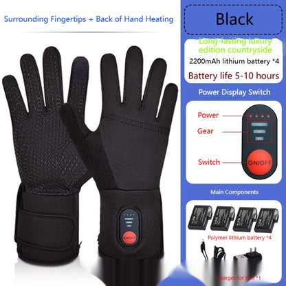 Guantes térmicos de invierno, batería recargable, yemas compatibles con pantallas táctiles, calor y agarre ajustables