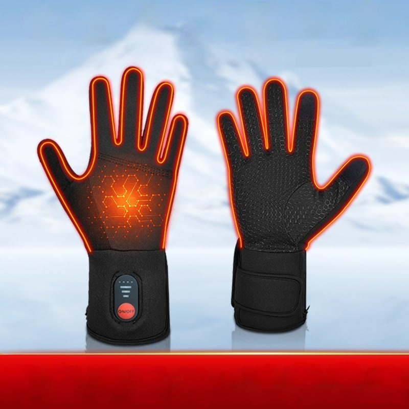 Guantes térmicos de invierno, batería recargable, yemas compatibles con pantallas táctiles, calor y agarre ajustables