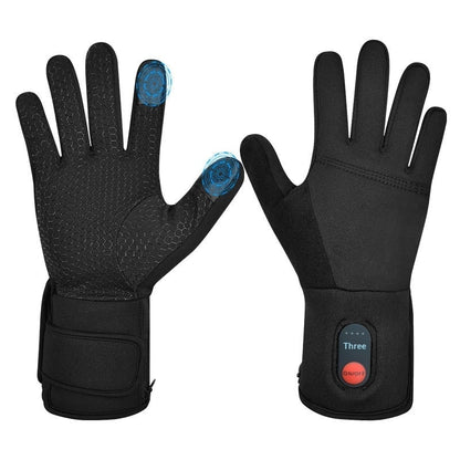 Guantes térmicos de invierno, batería recargable, yemas compatibles con pantallas táctiles, calor y agarre ajustables