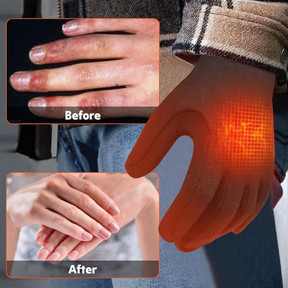 Aufladbare beheizte Winterhandschuhe mit 3 Wärmestufen und Touchscreen-Fingerspitzen