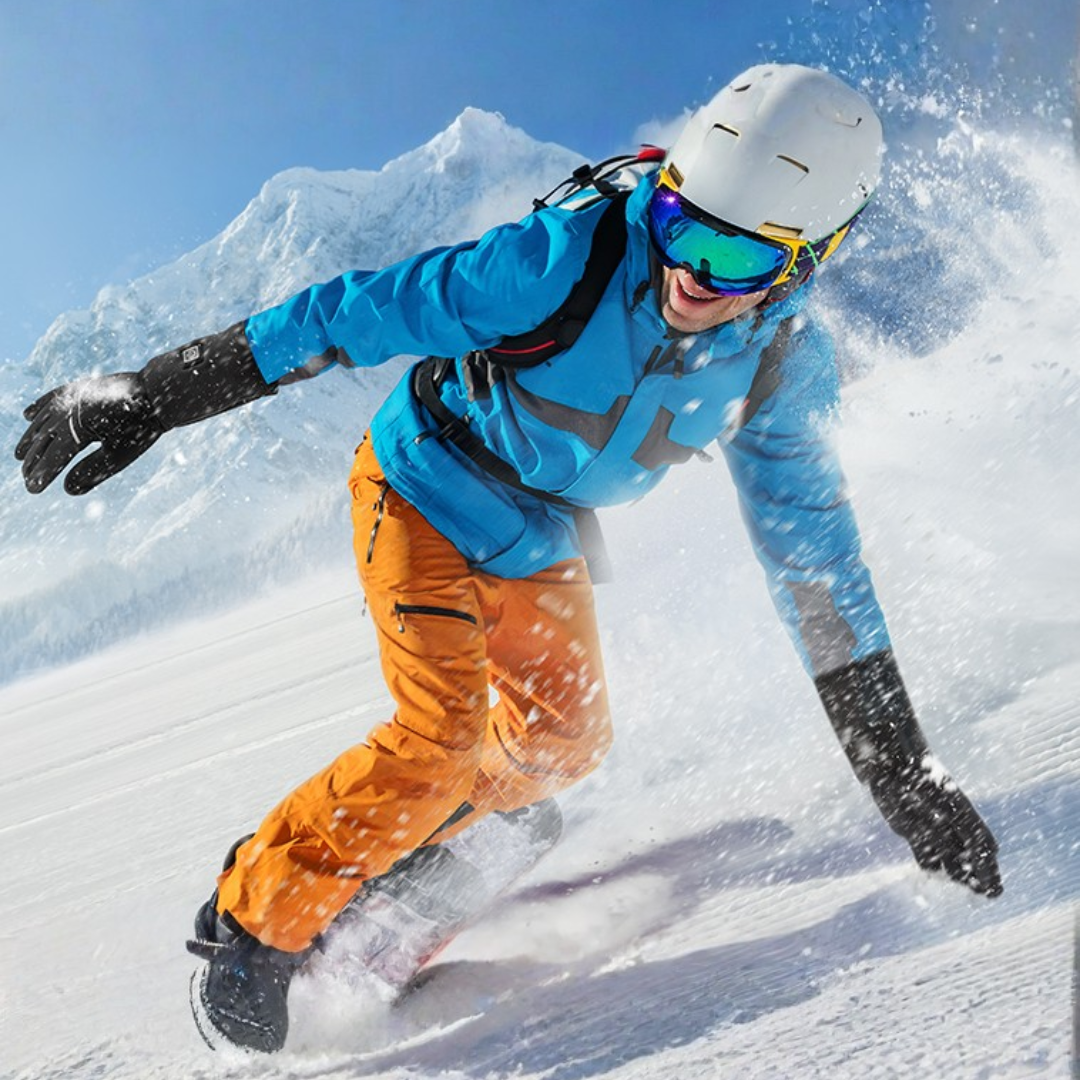 Aufladbare beheizte Winterhandschuhe mit 3 Wärmestufen und Touchscreen-Fingerspitzen