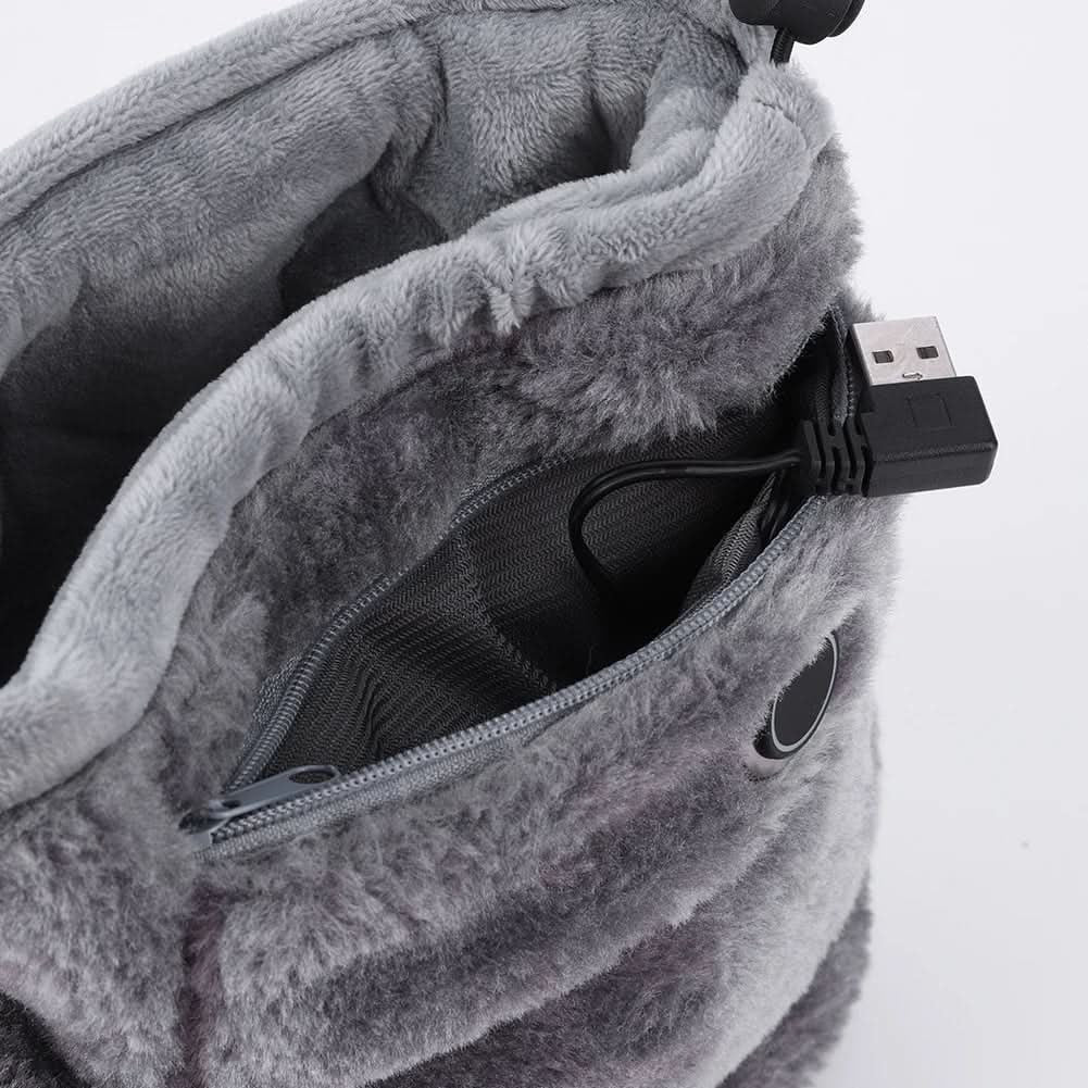 Zapatillas térmicas de invierno, con calefacción USB, tipo botín de felpa, forro polar y soporte para el arco plantar