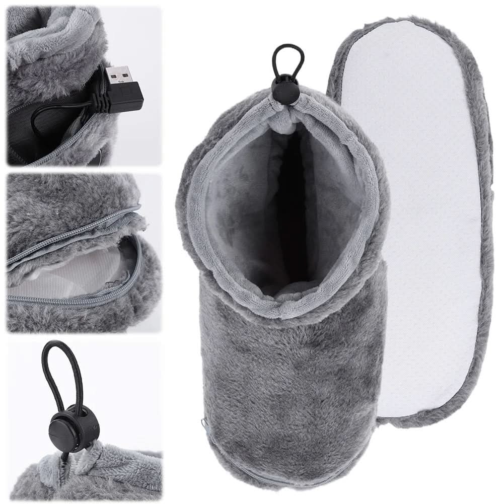 Zapatillas térmicas de invierno, con calefacción USB, tipo botín de felpa, forro polar y soporte para el arco plantar