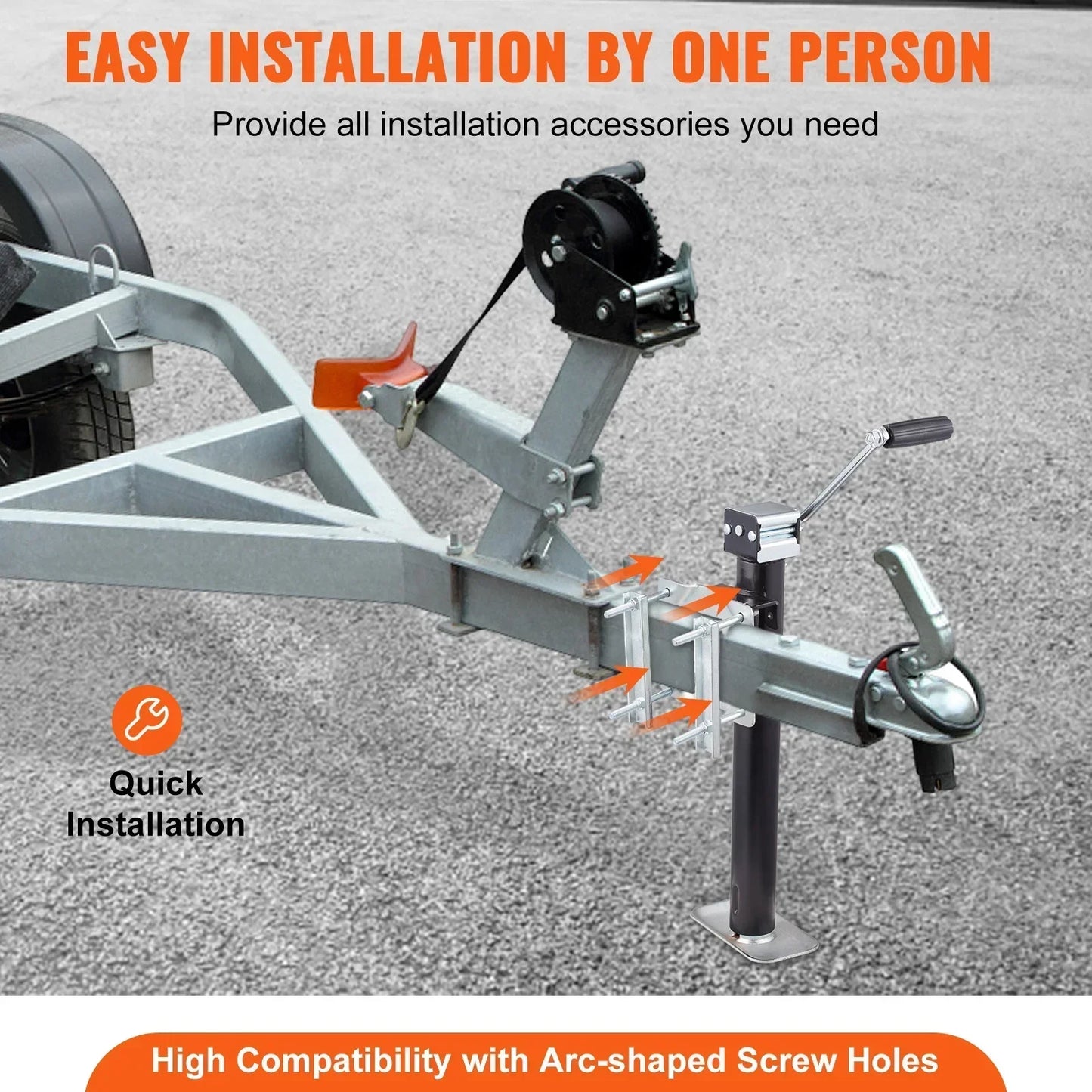 Heavy-Duty A-Frame Trailer Jack with Drop Leg 5000 lb. Capacity