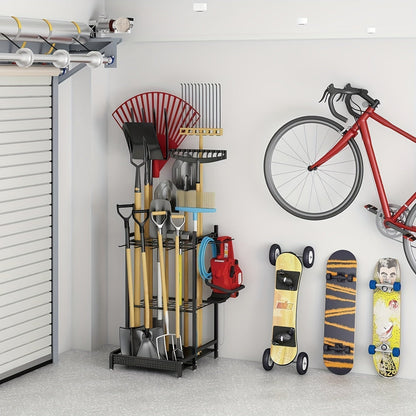 Heavy Duty Metal Garden Tool Rack Outdoor Storage Organizer