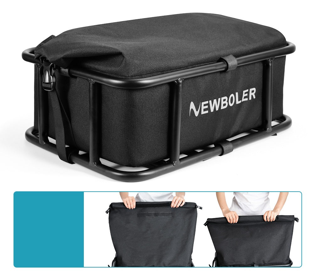 Heavy Duty Rear Bike Basket with Rack Large Metal Carrier