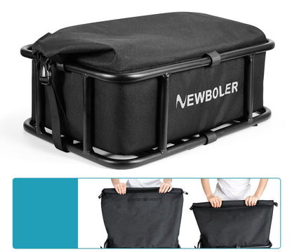 Heavy Duty Rear Bike Basket with Rack Large Metal Carrier