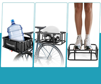 Heavy Duty Rear Bike Basket with Rack Large Metal Carrier