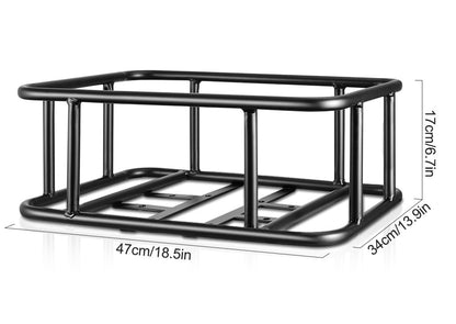 Heavy Duty Rear Bike Basket with Rack Large Metal Carrier