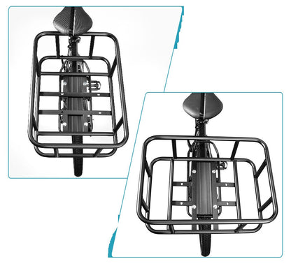 Heavy Duty Rear Bike Basket with Rack Large Metal Carrier