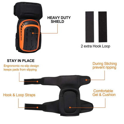 Heavy Duty Work Knee Pads Adjustable Impact Resistant Comfort Fit