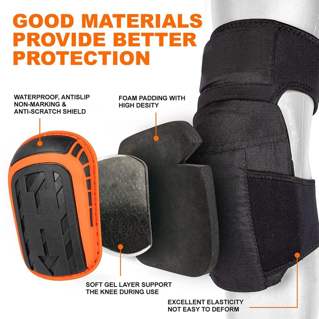 Heavy Duty Work Knee Pads Adjustable Impact Resistant Comfort Fit