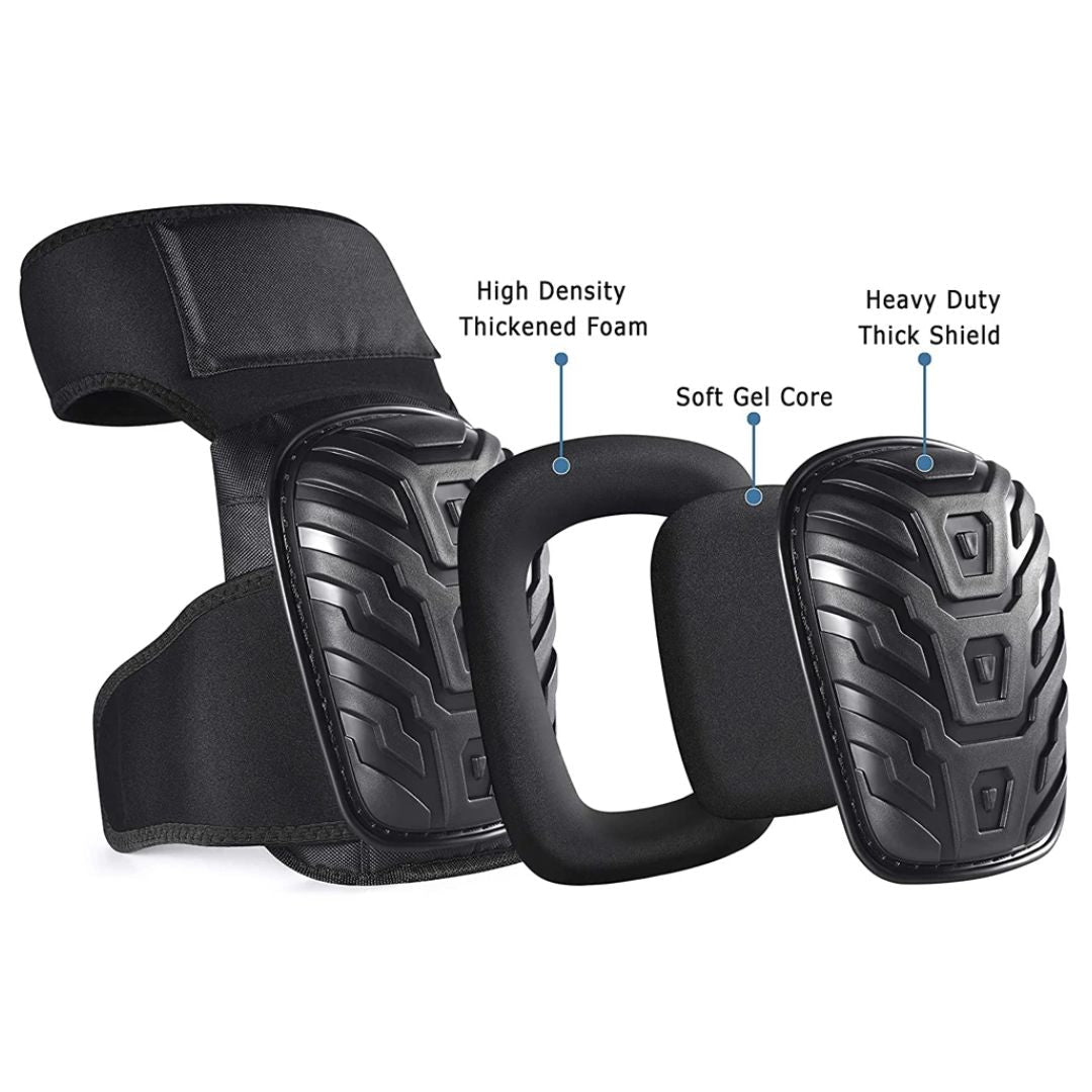 Heavy Duty Work Knee Pads Adjustable Impact Resistant Comfort Fit
