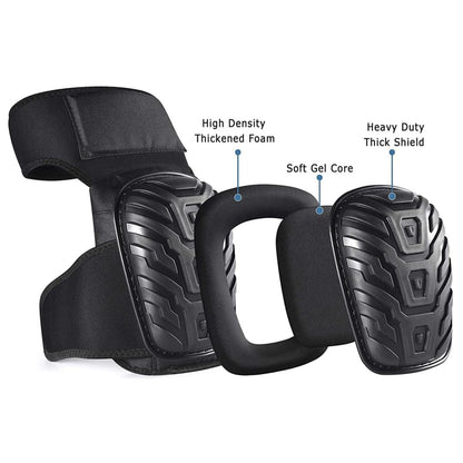 Heavy Duty Work Knee Pads Adjustable Impact Resistant Comfort Fit