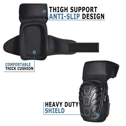 Heavy Duty Work Knee Pads Adjustable Impact Resistant Comfort Fit