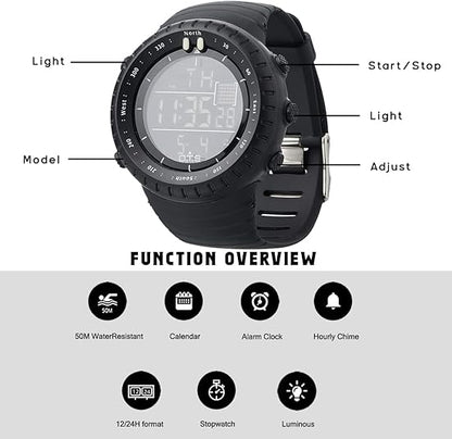 Henry Waterproof Digital Sports Watch with LED Backlight