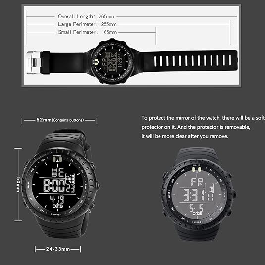 Henry Waterproof Digital Sports Watch with LED Backlight